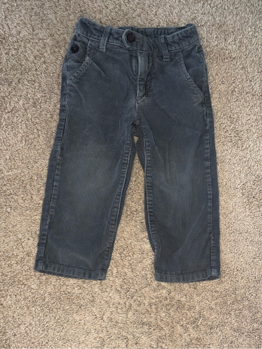 Boys' Sz 2 Baby Gap Dark Gray Corduroy Jeans - Classic Straight Fit